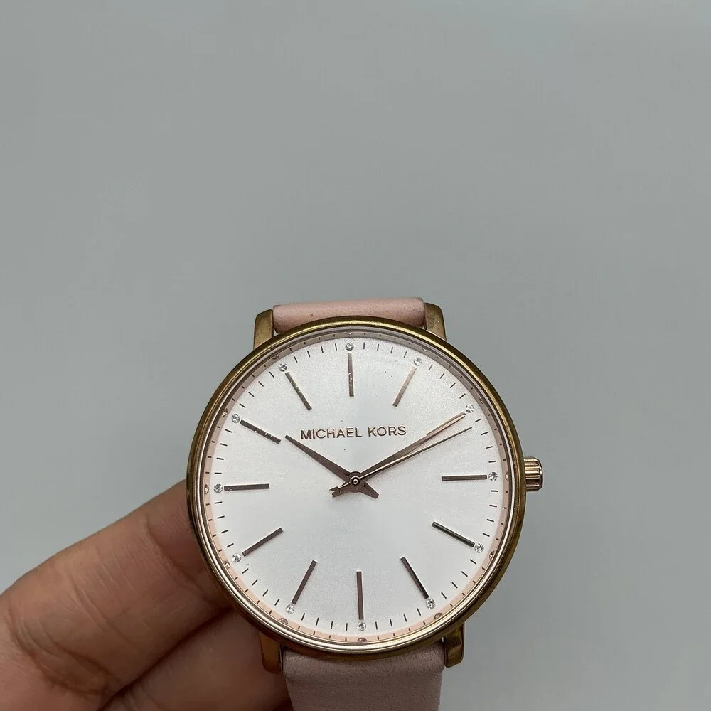 Michael Kors MK-2747 Pyper Womens Watch 38mm Pink Leather Rose Gold New Battery